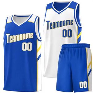 Ensemble de maillots de basket-ball personnalisés en maille polyester réversible, uniforme d'équipe respirant, séchage rapide, vêtements de sport athlétiques avec logo personnalisé - Product Image 1