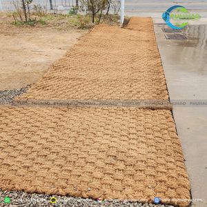 Competitive price coir <b>mat</b> hand woven 35mm thickness non slip outdoor garden pathway liners made of natural coco fiber <b>roll</b> - Product Image 4