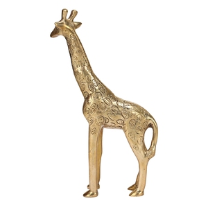 Statue de girafe en métal massif de qualité supérieure, sculpture décorative pour salon moderne, table console et bureau - Product Image 2