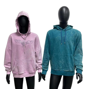 เสื้อฮู้ดดี้ผู้หญิงสไตล์วินเทจ ล้างสีแบบแอซิดวอช ทรงหลวม ตกแต่งลายปีกนางฟ้า ซันเฟด - Product Image 1