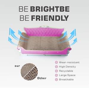 Modern Luxury Sofa Shaped Wood <b>Cat</b> <b>Scratching</b> <b>Board</b> Extra Large <b>Cat</b> Scratcher Bed 27.5inch Multi-<b>Cat</b> Catnip - Product Image 3