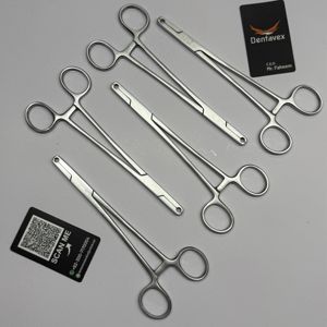 Pinces hémostatiques droites, lot de 5, en acier inoxydable SS420, finition satinée, réutilisables, instrument médical Dentavex - Product Image 4