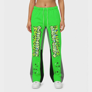 Best Quality Casual Custom Heavyweight Regular Fit Winter 100% Cotton Manufacturers Custom Unisex Women Flared Sweatpants - Product Image 1