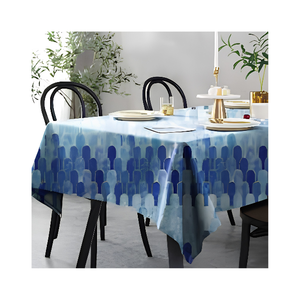 <b>Blue</b> Beige Pattern Classic Style Ikat Diamond Cloth Ethnic Geometric Dining Cover Custom Size Custom Weight Indian Supplier - Product Image 3