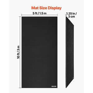 Tapis de gymnastique en PVC imperméable 10x5 pieds, tatami de jiu-jitsu, BJJ, MMA, judo, boxe, noir, arts martiaux, tapis d'entraînement épais enroulable pour - Product Image 2