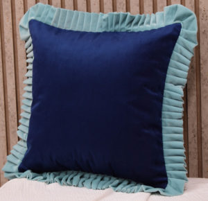 High Quality Velvet Ruffle Border Cushion Cover Elegant Decorative <b>Throw</b> Pillow Cover Home Decor Latest Cushion Cover Supplier - Product Image 4