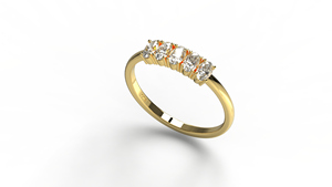 Minimalist 18K Gold Oval Cut Diamond <b>Ring</b> Band <b>Dainty</b> Stackable Multi Stone Engagement <b>Ring</b> Gift Promise <b>Ring</b> for Women - Product Image 2