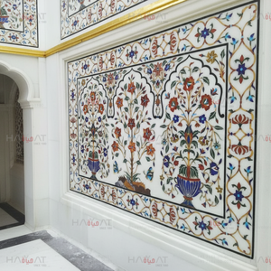 Azulejos Florales con Incrustaciones de Mármol, Hechos a Mano, Modernos e Impermeables para Interiores de Lujo - Product Image 5