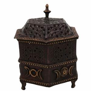 Intense <b>Oud</b> Incense Burner Coffee Metal Tray Arabian <b>Bakhoor</b> Burner for Yoga Aromatherapy Home Office & Bedroom Decor - Product Image 1