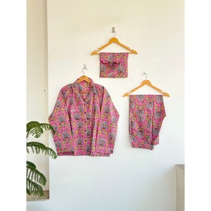 Conjunto de Pijama de Manga Larga con Estampado Paisley, Tejido Suave, Cuello Camisero, Cierre de Botones, Ropa de Dormir Casual de Primavera para Mujer - Product Image 3