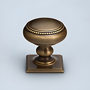 Antique Bronze Brass Cabinet Knob <b>Flat</b> Backplate for Furniture Hardware Durable Design Matte Finished Kitchen Living Room - Product Image 2