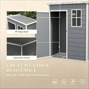 Casetta da Giardino in PVC Impermeabile Facile da Montare, Piccola Soluzione di Stoccaggio con Telaio in Lega Plastica Anti-Roditori e Finitura Zincata - Product Image 4