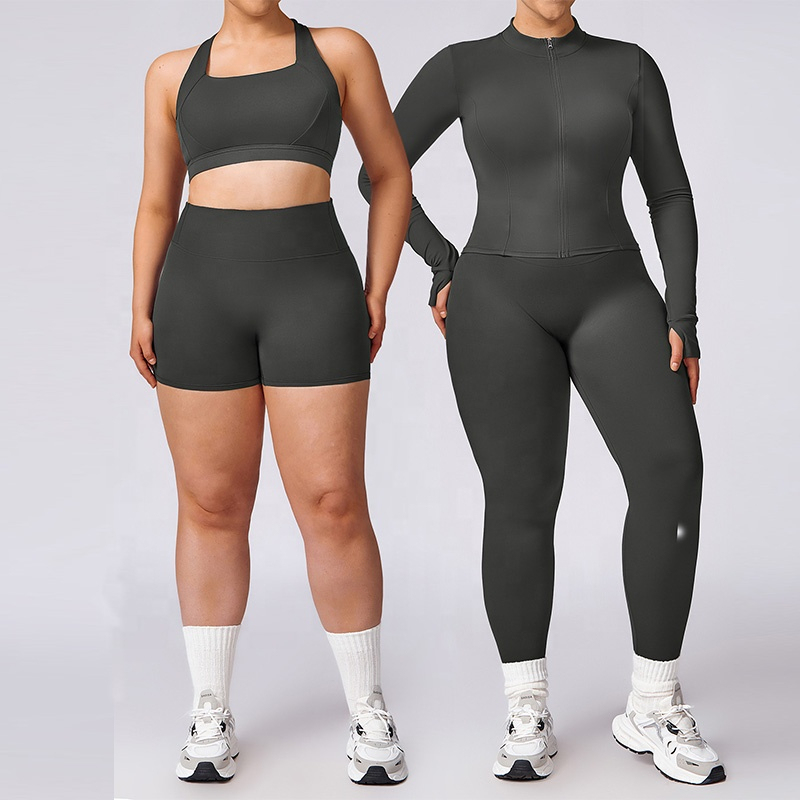Design Your Own Women's Yoga Set 2-Piece Sleeveless Spandex/Nylon Solid High Waist Front Logo Breathable Quick Dry