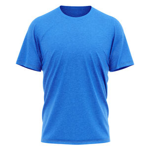 T-shirt à manches courtes pour homme, bleu marine, col rond, coupe classique, couleur unie, coton tricoté, vêtements décontractés - Product Image 3