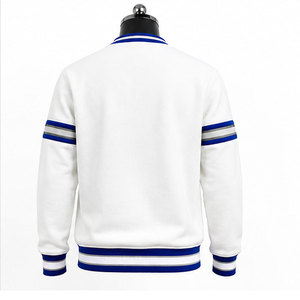 Sweat-shirt à col rond blanc pour homme ZΦB avec logo bleu, coupe classique, décontracté, pour l'automne - Product Image 5