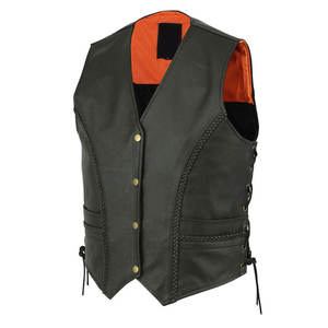 Chaleco de cuero transpirable y duradero de alta calidad, diseño de logotipo personalizado, ropa de moda, chaleco de cuero para hombre - Product Image 5