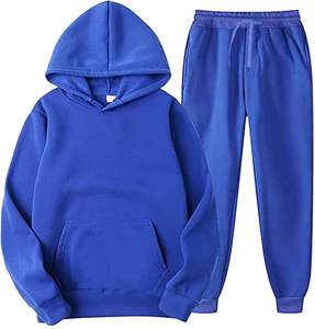 Ensemble de survêtement décontracté 100 % coton à capuche, teint uni, veste et pantalon de jogging à manches longues, poids du tissu 220 grammes - Product Image 5