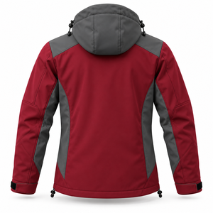 Chaqueta Deportiva de Invierno para Hombre con Logotipo Personalizado, Chaqueta Softshell con Cremallera, Resistente al Viento, con Bloques de Color, para Senderismo y Actividades al Aire Libre, Forro Polar Cálido - Product Image 2
