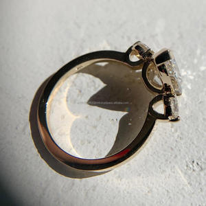 Anillo de Compromiso/Boda Vintage de Oro Amarillo de 14k con Diamante Cultivado en Laboratorio IGI/GIA, Unisex, Oro Blanco Fino para Aniversario, Ideal para Fiestas - Product Image 3