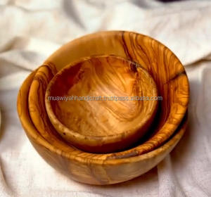 Bol de service en bois de haute qualité bol rond pour salades Fruits nourriture fruits secs en bois fait à la main pour la fête à la maison Restaurant moderne - Product Image 2