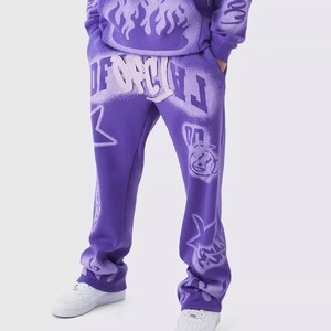 OEM Oversized Cotton Tracksuit Chenille Embroidery Print Custom Graphic Acid Wash Soft Jogger Set Streetwear Casual Fitness Wear - Product Image 4