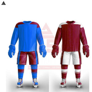 Uniforme de hockey sur glace unisexe en tissu doux de qualité supérieure, logo/couleur personnalisés imprimés, 100% polyester, prix avantageux, vente chaude, nouveau design - Product Image 4