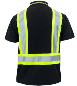 Logo personnalisé haute visibilité pour chemises, séchage rapide, tissu 100% coton, vêtements de travail écologiques, fermeture à boutons, manches courtes, réfléchissant - Product Image 2
