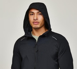 Men's Autumn Windproof Waterproof <b>Hooded</b> <b>Zip</b>-Up Lightweight Sporty Jacket for Running Cycling Outdoor Activities - Product Image 6