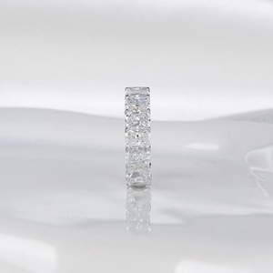 แหวนเพชรทรงรัศมี 8 กะรัต ผลิตในห้องปฏิบัติการ ประดับเพชรเต็มวง 14K ทองคำขาว สำหรับงานแต่งงานและหมั้นหมาย สำหรับผู้หญิง เครื่องประดับแบบซ้อนได้ - Product Image 3