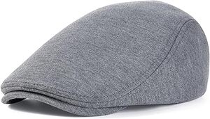 Casquette plate unisexe en laine, style vintage, 5 panneaux, gris uni, ajustée, pour adultes, usage décontracté, toutes saisons - Product Image 3