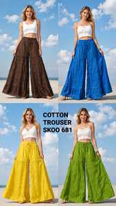 Cotton Garara <b>Trouser</b> for <b>Women</b> <b>Winter</b> Floral Vintage Straight Elastic Waist Washed Lightweight Breathable Fabric Free Size Fit - Product Image 5