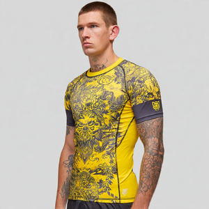 Rashguard imprimé sur mesure, anti-transpiration, pour homme, avec compression - Product Image 4