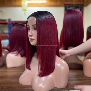 Perruques en cheveux humains vietnamiens très demandées, perruque longue bob sans colle avec dentelle HD, personnalisation couleur et texture, produits capillaires naturels - Product Image 4