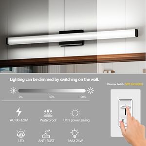 Modern 41-inch LED <b>Vanity</b> <b>Lights</b> Bar Black Bathroom <b>Light</b> Fixtures with Over <b>Mirror</b> Feature for Bath - Product Image 5