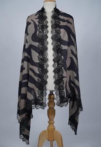 Chal de Cachemira y Lana Fina para Mujer, Diseño Digital, Ligero y Suave, con Borde de Encaje en los Cuatro Lados, Ideal para Fiestas - Product Image 5