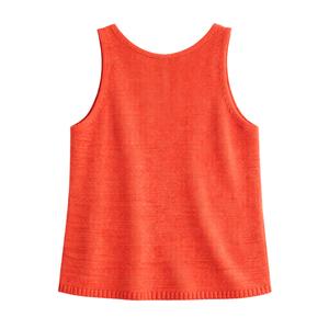 Débardeur en tricot pour femme, col en V, sans manches, coupe ample, respirant, 100 % coton, style décontracté d'été, pull tendance - Product Image 2