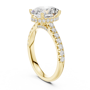 Componente de Anillo Halo de Corte Ovalado Personalizado, Configuración de Anillo con Gema Redonda de Múltiples Tamaños, Diseño de Anillo en Fase Pre-Producción - Product Image 1