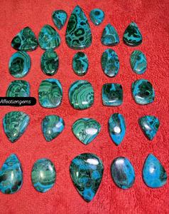 Lot en gros de cabochons de chrysocolle et malachite très demandés – Pierres précieuses en vrac de chrysocolle et malachite pour la lithothérapie - Product Image 5