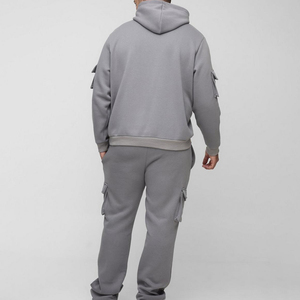 ONDRA INDUSTRIES Men's Winter Sporty <b>Spandex</b>/Polyester Cargo Tracksuit Set Pullover Hoodie Jogger <b>Pants</b> Utility Pocket Two Piece - Product Image 6