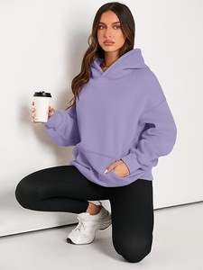 Sudadera informal extragrande con capucha para mujer, forrada, de manga larga, a rayas, de algodón, tela no tejida, transpirable, antipilling - Product Image 2