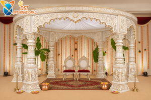Mandapam Tradicional Kalyana para Bodas del Sur de la India, Exportaciones DST, Estilo Clásico, Tamaños Personalizados, Pilares de Fibra Duraderos, Mandapam Redondo - Product Image 4