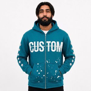 Fabricante de Sudaderas Personalizadas para Hombre, Sudadera con Capucha de Algodón con Estampado en Relieve, Hombros Caídos, Marca Propia, Venta al por Mayor en EE. UU. - Product Image 4