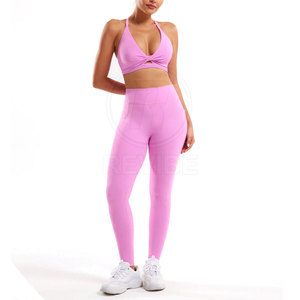 Conjunto de Yoga para Mujer de Alta Calidad, Marca Privada, Personalizado con Logotipo Frontal, 2 Piezas, Spandex/Nailon, Secado Rápido, Bajo Precio, Hecho en Pakistán - Product Image 6