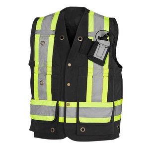 Gilets de sécurité pour hommes, uniforme d'hiver pour agents de sécurité, gilet haute visibilité décontracté avec logo, 100% coton, vêtements de travail pour la construction - Product Image 3