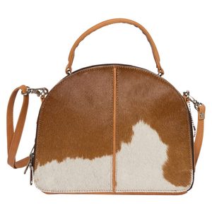 Sac à bandoulière tendance en cuir véritable avec poche extérieure zippée, grand sac à main en cuir de vachette, sac bandoulière en gros - Product Image 3