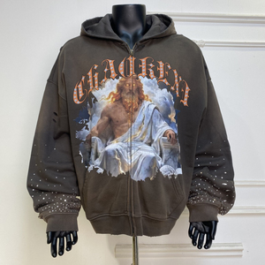 Sudadera con capucha Chucky para hombre, con cremallera, de algodón, estilo casual, con estampado frontal, sudadera con capucha de marca privada, sudadera con capucha personalizada - Product Image 2