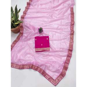 Evening Party Wear <b>Saree</b> with Embroidery & Sequins Work Border - Product Image 5