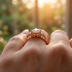 Princess Cut Moissanite Engagement <b>Ring</b> Rose Gold Floral Wedding <b>Ring</b> for Women Vintage Bridal Jewelry - Product Image 4