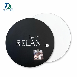 Pizarra Magnética Redonda sin Marco con Diseño de Madera para Notas y Exhibición - Product Image 1