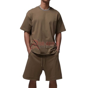 Ensemble streetwear décontracté pour hommes, logo personnalisé, t-shirt, short, surdimensionné, manches courtes, ensemble deux pièces - Product Image 1